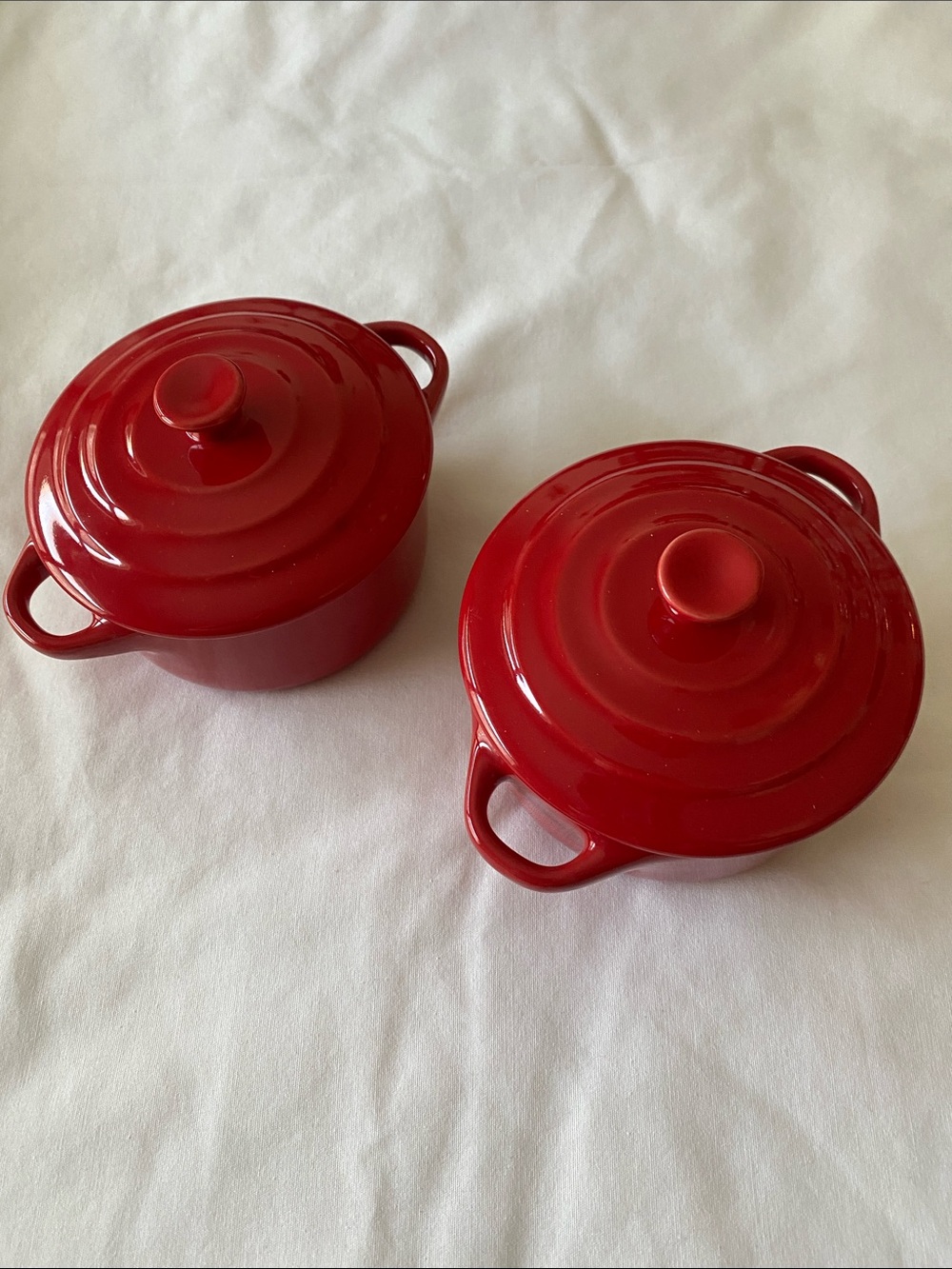 Red Mini cocottes Covered Casserole Dish - Compact Kitchen Bakeware